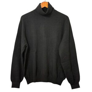 Lands End NWOT Women's Cashmere Turtleneck Sweater Black Classic Size XL (18-20)